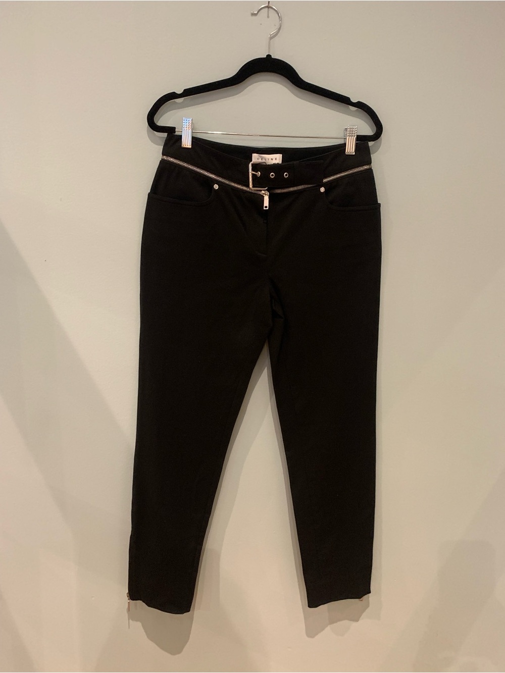 Celine Solid Black Pants